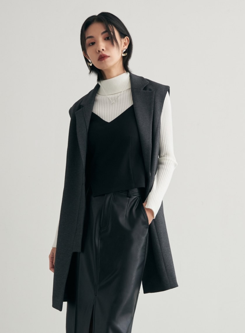 細節剪裁背心西裝外套